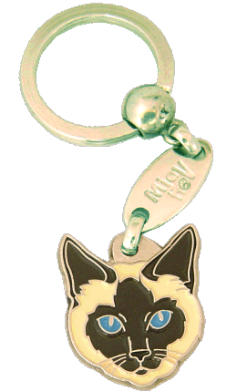 Siamese cat traditional <br> (keyring, engraving included)